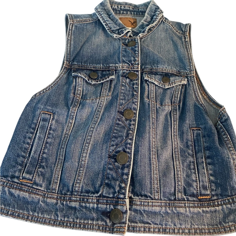 American Eagle Outfitters Blue Denim Vest - Picture 4 of 11